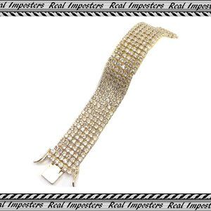 15 Carat CZ Bling 6 Row Tennis Bracelet 18K GP